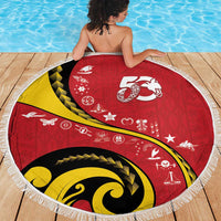 Papua New Guinea Independence Beach Blanket Special Style Red Version LT05 - Polynesian Pride