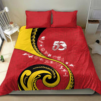 Papua New Guinea 50th Independence Anniversary Bedding Set Special Style Red Version - Polynesian Pride