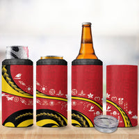Papua New Guinea Independence 4 in 1 Can Cooler Tumbler Special Style Red Version LT05 - Polynesian Pride