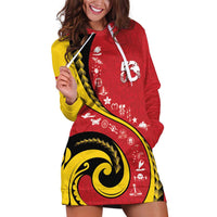 Papua New Guinea 50th Independence Anniversary Hoodie Dress Special Style Red Version - Polynesian Pride