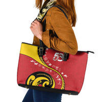 Papua New Guinea Independence Leather Tote Bag Special Style Red Version LT05 Red - Polynesian Pride