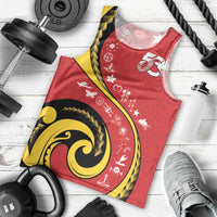 Papua New Guinea 50th Independence Anniversary Men Tank Top Special Style Red Version - Polynesian Pride