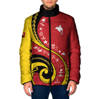 Papua New Guinea 50th Independence Anniversary Padded Jacket Special Style Red Version LT05 Men Red - Polynesian Pride