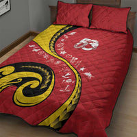 Papua New Guinea 50th Independence Anniversary Quilt Bed Set Special Style Red Version - Polynesian Pride