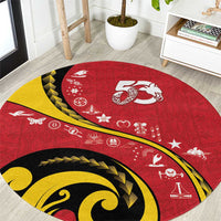 Papua New Guinea Independence Round Carpet Special Style Red Version LT05 Red - Polynesian Pride