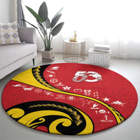 Papua New Guinea Independence Round Carpet Special Style Red Version LT05 - Polynesian Pride