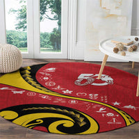 Papua New Guinea Independence Round Carpet Special Style Red Version LT05 - Polynesian Pride
