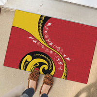 Papua New Guinea Independence Rubber Doormat Special Style Red Version LT05 - Polynesian Pride