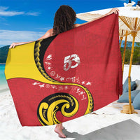 Papua New Guinea Independence Sarong Special Style Red Version LT05 One Size 44 x 66 inches Red - Polynesian Pride