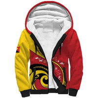 Papua New Guinea 50th Independence Anniversary Sherpa Hoodie Special Style Red Version - Polynesian Pride