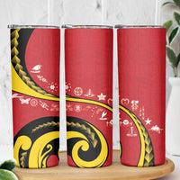 Papua New Guinea Independence Skinny Tumbler Special Style Red Version LT05 - Polynesian Pride