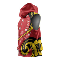 Papua New Guinea 50th Independence Anniversary Sleeveless Hoodie Special Style Red Version - Polynesian Pride