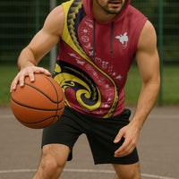 Papua New Guinea 50th Independence Anniversary Sleeveless Hoodie Special Style Red Version LT05 - Polynesian Pride
