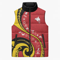 Papua New Guinea 50th Independence Anniversary Sleeveless Puffer Jacket Special Style Red Version LT05 Unisex Red - Polynesian Pride