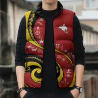 Papua New Guinea 50th Independence Anniversary Sleeveless Puffer Jacket Special Style Red Version LT05 - Polynesian Pride