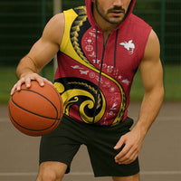 Papua New Guinea 50th Independence Anniversary Sleeveless Zip Hoodie Special Style Red Version LT05 - Polynesian Pride