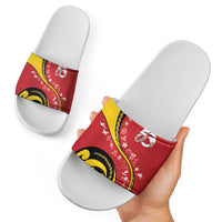 Papua New Guinea 50th Independence Anniversary Slide Sandals Special Style Red Version LT05 - Polynesian Pride