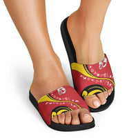 Papua New Guinea 50th Independence Anniversary Slide Sandals Special Style Red Version LT05 - Polynesian Pride