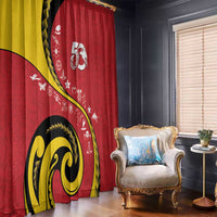 Papua New Guinea Independence Window Curtain Special Style Red Version LT05 - Polynesian Pride