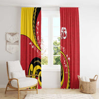 Papua New Guinea Independence Window Curtain Special Style Red Version LT05 - Polynesian Pride