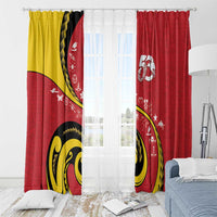 Papua New Guinea Independence Window Curtain Special Style Red Version LT05 - Polynesian Pride