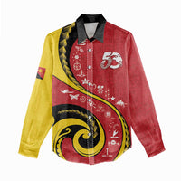 Papua New Guinea 50th Independence Anniversary Women Casual Shirt Special Style Red Version - Polynesian Pride