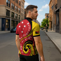 Papua New Guinea 50th Independence Anniversary Zipper Polo Shirt Special Style Red Version LT05 - Polynesian Pride