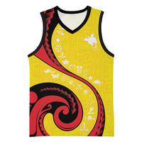 Papua New Guinea 50th Independence Anniversary Basketball Jersey Special Style Yellow Version LT05 Unisex Yellow - Polynesian Pride