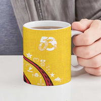 Papua New Guinea 50th Independence Anniversary Ceramic Mug Special Style Yellow Version - Polynesian Pride