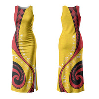 Papua New Guinea Independence Family Matching Tank Maxi Dress and Hawaiian Shirt Special Style Yellow Version LT05 Mom's Dress Yellow - Polynesian Pride