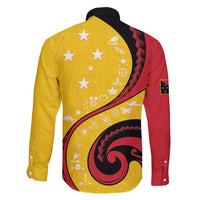 Papua New Guinea 50th Independence Anniversary Family Matching Tank Maxi Dress and Hawaiian Shirt Special Style Yellow Version - Polynesian Pride