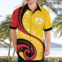 Papua New Guinea 50th Independence Anniversary Hawaiian Shirt Special Style Yellow Version - Polynesian Pride