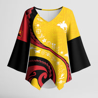 Papua New Guinea Independence Kimono Sleeve Blouse Special Style Yellow Version LT05 Female Yellow - Polynesian Pride
