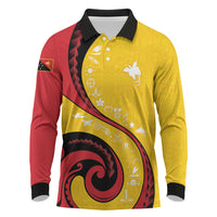 Papua New Guinea Independence Long Sleeve Polo Shirt Special Style Yellow Version LT05 Yellow - Polynesian Pride