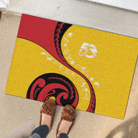Papua New Guinea 50th Independence Anniversary Rubber Doormat Special Style Yellow Version - Polynesian Pride