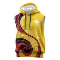 Papua New Guinea Independence Sleeveless Hoodie Special Style Yellow Version LT05 Yellow - Polynesian Pride