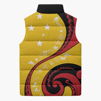 Papua New Guinea 50th Independence Anniversary Sleeveless Puffer Jacket Special Style Yellow Version - Polynesian Pride