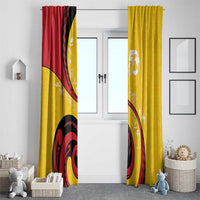 Papua New Guinea Independence Window Curtain Special Style Yellow Version LT05 With Grommets Yellow - Polynesian Pride