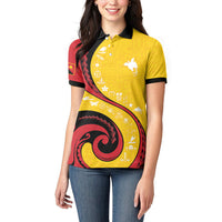 Papua New Guinea Independence Women Polo Shirt Special Style Yellow Version LT05 - Polynesian Pride
