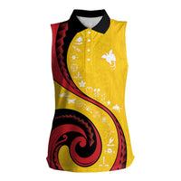 Papua New Guinea Independence Women Sleeveless Polo Shirt Special Style Yellow Version LT05 Female Yellow - Polynesian Pride