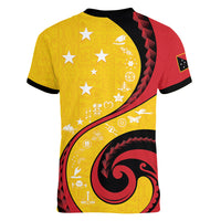 Papua New Guinea Independence Women V-Neck T-Shirt Special Style Yellow Version LT05 - Polynesian Pride