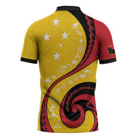 Papua New Guinea Independence Zipper Polo Shirt Special Style Yellow Version LT05 - Polynesian Pride