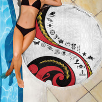 Papua New Guinea Independence Beach Blanket Special Style White Version LT05 - Polynesian Pride