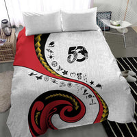 Papua New Guinea 50th Independence Anniversary Bedding Set Special Style White Version - Polynesian Pride