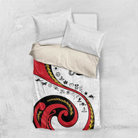 Papua New Guinea 50th Independence Anniversary Bedding Set Special Style White Version - Polynesian Pride
