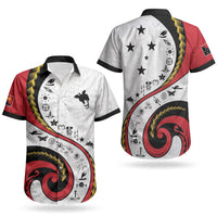 Papua New Guinea Independence Couples Matching Off Shoulder Maxi Dress and Hawaiian Shirt Special Style White Version LT05 - Polynesian Pride
