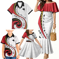 Papua New Guinea Independence Family Matching Mermaid Dress and Hawaiian Shirt Special Style White Version LT05 - Polynesian Pride