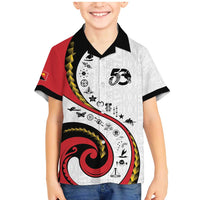 Papua New Guinea 50th Independence Anniversary Family Matching Mermaid Dress and Hawaiian Shirt Special Style White Version - Polynesian Pride