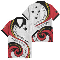 Papua New Guinea Independence Family Matching Puletasi and Hawaiian Shirt Special Style White Version LT05 Dad's Shirt - Short Sleeve White - Polynesian Pride
