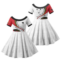 Papua New Guinea Independence Family Matching Summer Maxi Dress and Hawaiian Shirt Special Style White Version LT05 Daughter's Dress White - Polynesian Pride